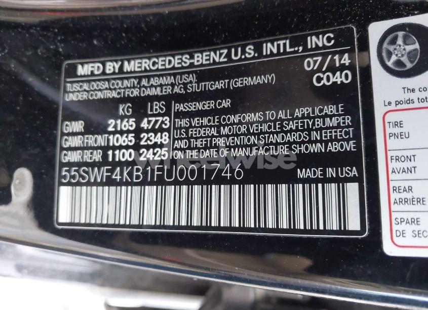 Photo 9 of 2015 Mercedes-benz C 300 4MATIC/LUXURY 4MATIC/SPORT 4MATIC (VIN 55SWF4KB1FU001746)