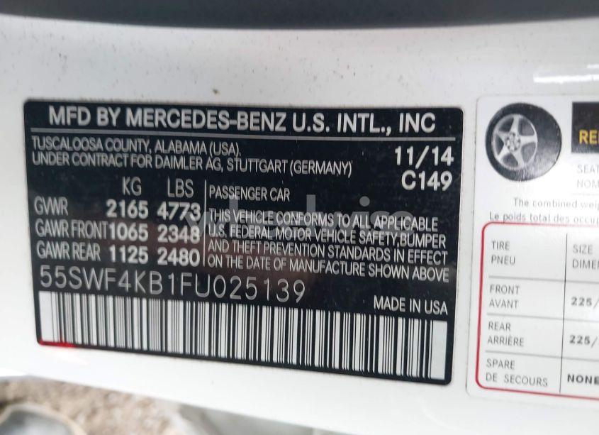 Photo 9 of 2015 Mercedes-benz C 300 4MATIC/LUXURY 4MATIC/SPORT 4MATIC (VIN 55SWF4KB1FU025139)