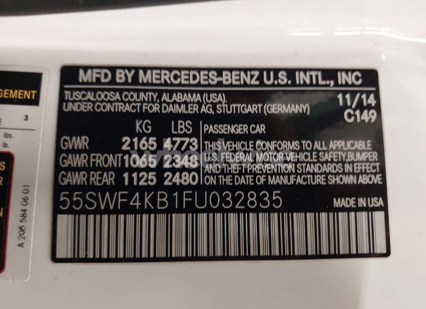 Photo 9 of 2015 Mercedes-benz C 300 4MATIC/LUXURY 4MATIC/SPORT 4MATIC (VIN 55SWF4KB1FU032835)