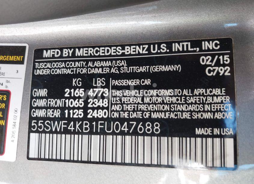 Photo 9 of 2015 Mercedes-benz C 300 4MATIC/LUXURY 4MATIC/SPORT 4MATIC (VIN 55SWF4KB1FU047688)