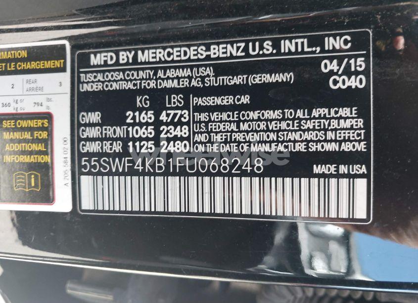 Photo 9 of 2015 Mercedes-benz C 300 4MATIC/LUXURY 4MATIC/SPORT 4MATIC (VIN 55SWF4KB1FU068248)