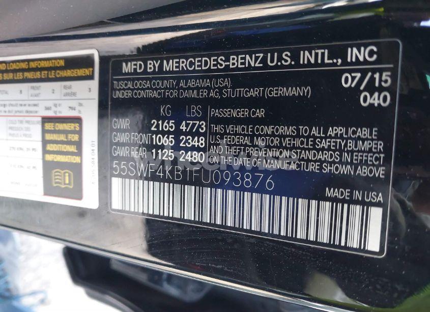 Photo 9 of 2015 Mercedes-benz C 300 4MATIC/LUXURY 4MATIC/SPORT 4MATIC (VIN 55SWF4KB1FU093876)