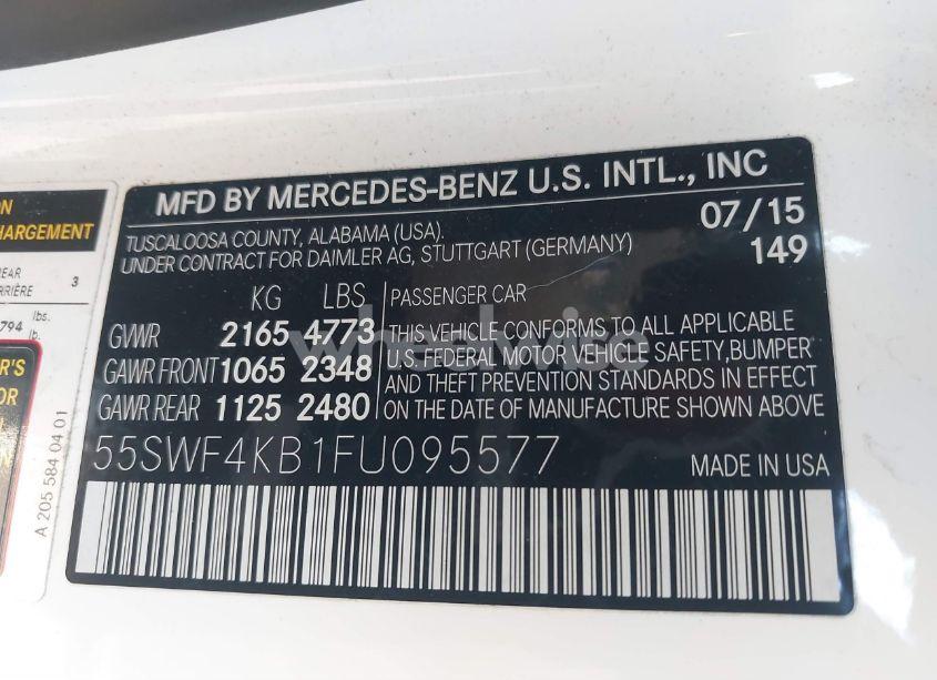 Photo 9 of 2015 Mercedes-benz C 300 4MATIC/LUXURY 4MATIC/SPORT 4MATIC (VIN 55SWF4KB1FU095577)