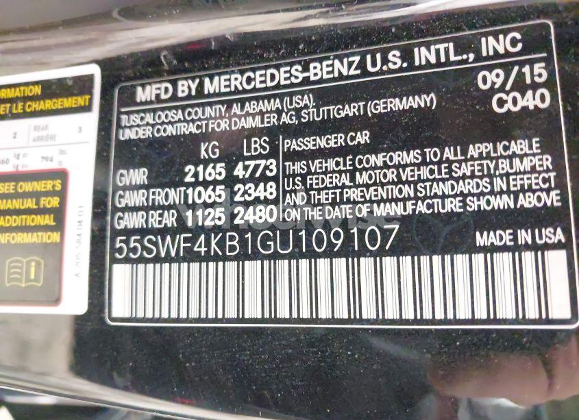 Photo 9 of 2016 Mercedes-benz C 300 4MATIC/LUXURY 4MATIC/SPORT 4MATIC (VIN 55SWF4KB1GU109107)