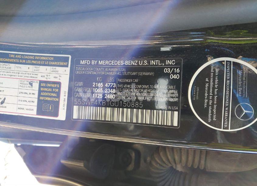 Photo 9 of 2016 Mercedes-benz C 300 4MATIC/LUXURY 4MATIC/SPORT 4MATIC (VIN 55SWF4KB1GU150885)