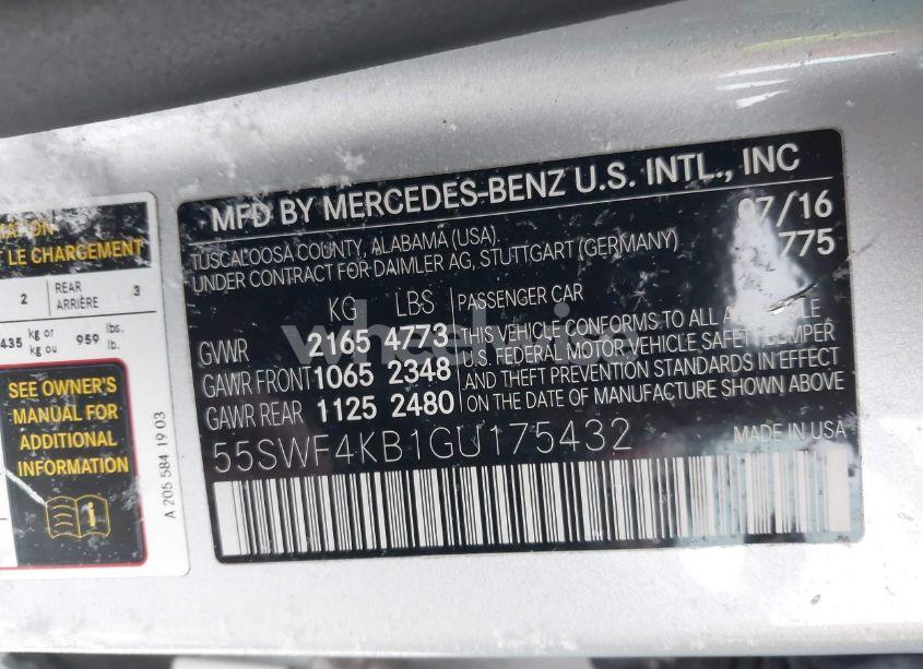 Photo 9 of 2016 Mercedes-benz C 300 4MATIC/LUXURY 4MATIC/SPORT 4MATIC (VIN 55SWF4KB1GU175432)