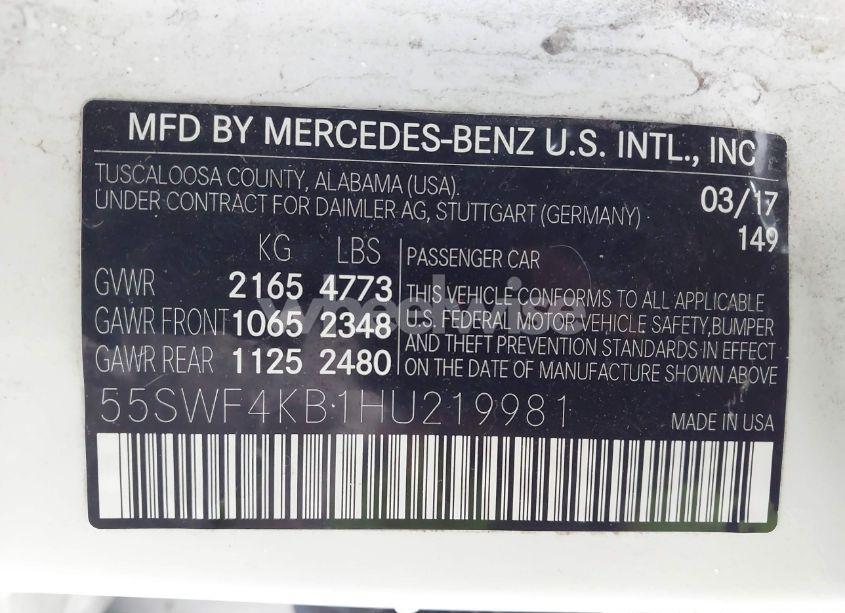 Photo 9 of 2017 Mercedes-benz C 300 4MATIC/LUXURY 4MATIC/SPORT 4MATIC (VIN 55SWF4KB1HU219981)