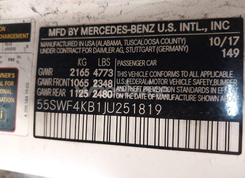 Photo 9 of 2018 Mercedes-benz C 300 4MATIC (VIN 55SWF4KB1JU251819)