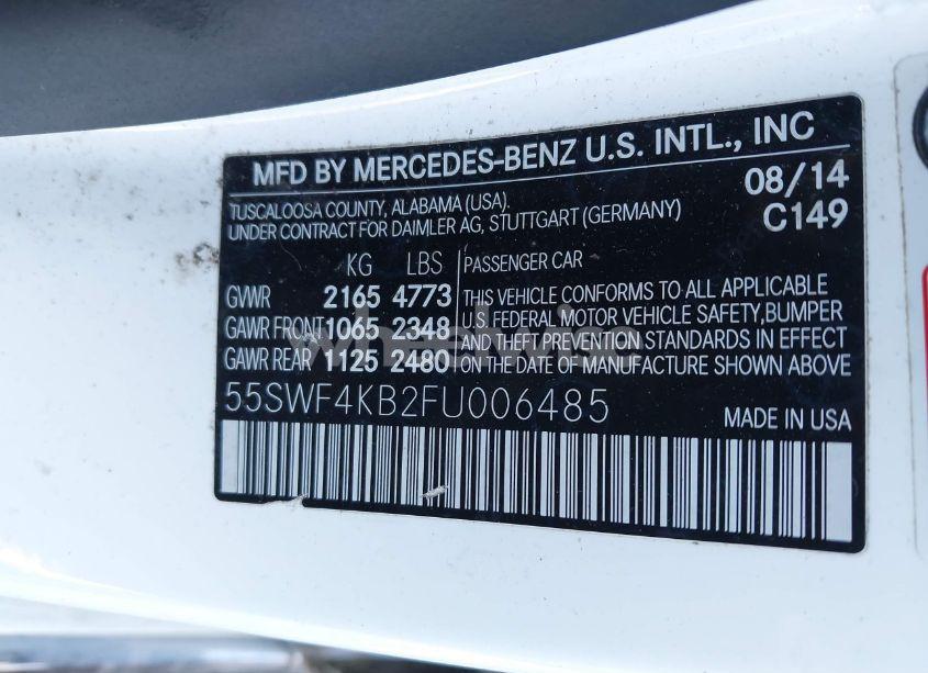 Photo 9 of 2015 Mercedes-benz C 300 4MATIC/LUXURY 4MATIC/SPORT 4MATIC (VIN 55SWF4KB2FU006485)