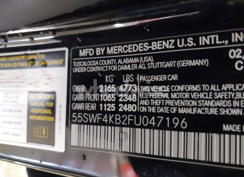 Photo 9 of 2015 Mercedes-benz C 300 4MATIC/LUXURY 4MATIC/SPORT 4MATIC (VIN 55SWF4KB2FU047196)