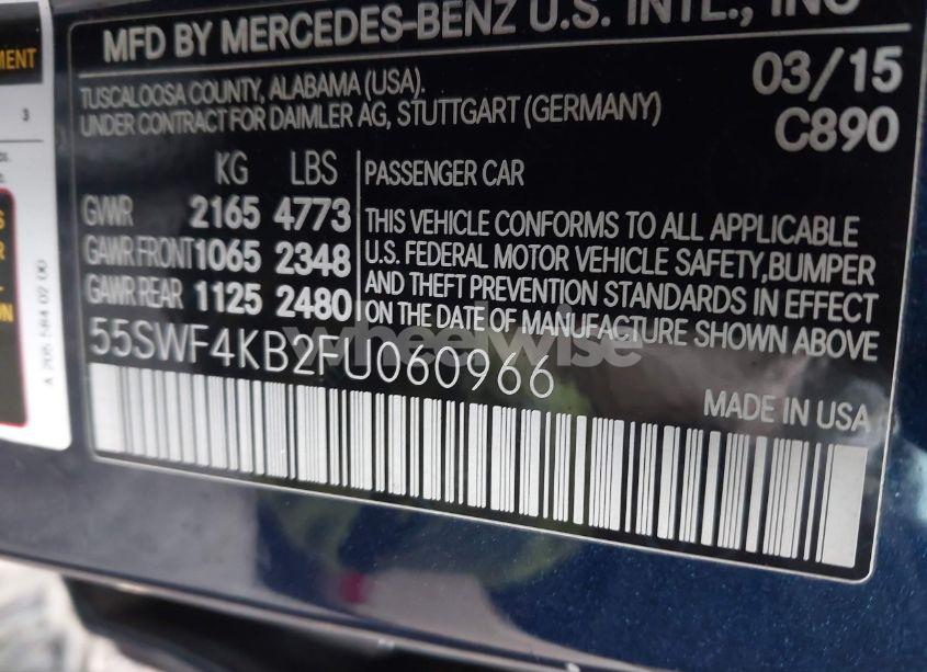 Photo 9 of 2015 Mercedes-benz C 300 4MATIC/LUXURY 4MATIC/SPORT 4MATIC (VIN 55SWF4KB2FU060966)