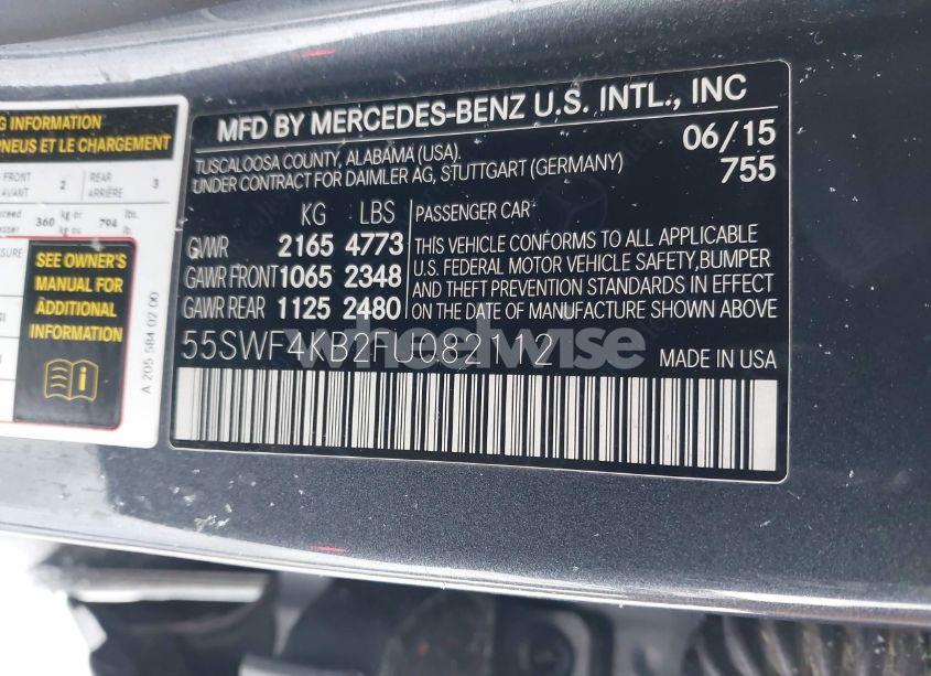 Photo 9 of 2015 Mercedes-benz C 300 4MATIC/LUXURY 4MATIC/SPORT 4MATIC (VIN 55SWF4KB2FU082112)