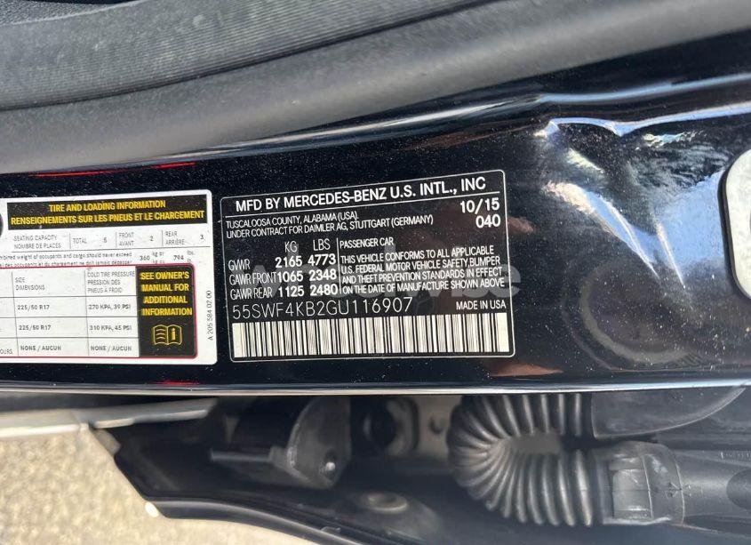 Photo 9 of 2016 Mercedes-benz C 300 4MATIC (VIN 55SWF4KB2GU116907)