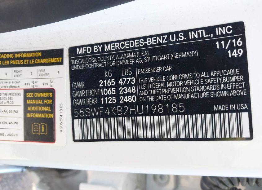 Photo 9 of 2017 Mercedes-benz C 300 4MATIC/LUXURY 4MATIC/SPORT 4MATIC (VIN 55SWF4KB2HU198185)