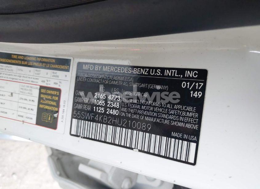 Photo 9 of 2017 Mercedes-benz C 300 4MATIC/LUXURY 4MATIC/SPORT 4MATIC (VIN 55SWF4KB2HU210089)