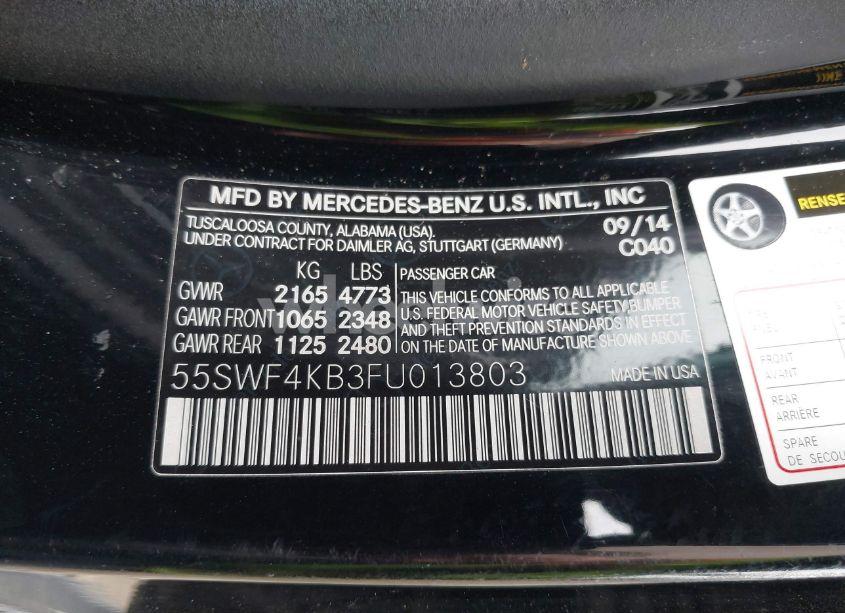 Photo 9 of 2015 Mercedes-benz C 300 4MATIC/LUXURY 4MATIC/SPORT 4MATIC (VIN 55SWF4KB3FU013803)