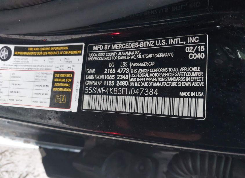 Photo 9 of 2015 Mercedes-benz C 300 4MATIC/LUXURY 4MATIC/SPORT 4MATIC (VIN 55SWF4KB3FU047384)