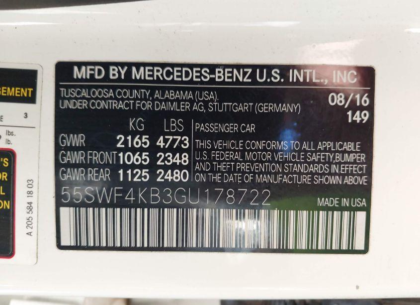 Photo 9 of 2016 Mercedes-benz C 300 4MATIC/LUXURY 4MATIC/SPORT 4MATIC (VIN 55SWF4KB3GU178722)