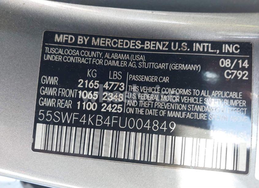 Photo 9 of 2015 Mercedes-benz C 300 4MATIC/LUXURY 4MATIC/SPORT 4MATIC (VIN 55SWF4KB4FU004849)