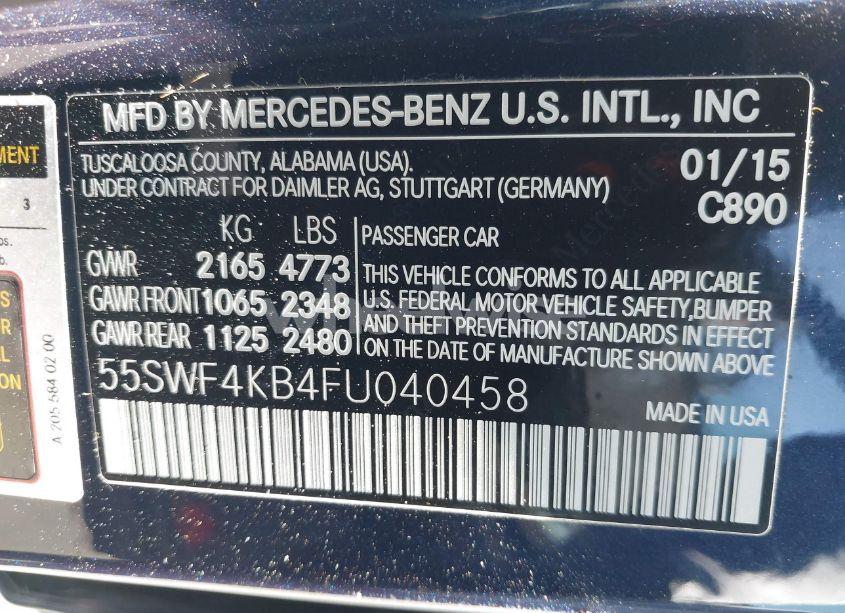 Photo 9 of 2015 Mercedes-benz C 300 4MATIC/LUXURY 4MATIC/SPORT 4MATIC (VIN 55SWF4KB4FU040458)