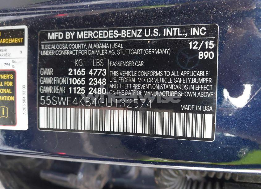 Photo 9 of 2016 Mercedes-benz C 300 4MATIC/LUXURY 4MATIC/SPORT 4MATIC (VIN 55SWF4KB4GU132574)