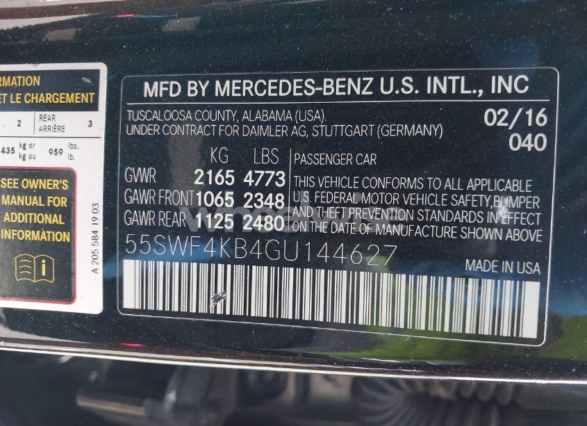 Photo 9 of 2016 Mercedes-benz C 300 4MATIC/LUXURY 4MATIC/SPORT 4MATIC (VIN 55SWF4KB4GU144627)