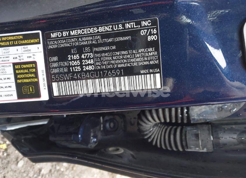 Photo 9 of 2016 Mercedes-benz C 300 4MATIC/LUXURY 4MATIC/SPORT 4MATIC (VIN 55SWF4KB4GU176591)