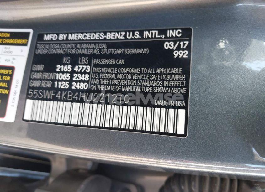 Photo 9 of 2017 Mercedes-benz C 300 4MATIC/LUXURY 4MATIC/SPORT 4MATIC (VIN 55SWF4KB4HU221210)