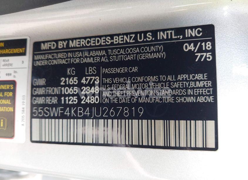 Photo 9 of 2018 Mercedes-benz C 300 4MATIC (VIN 55SWF4KB4JU267819)