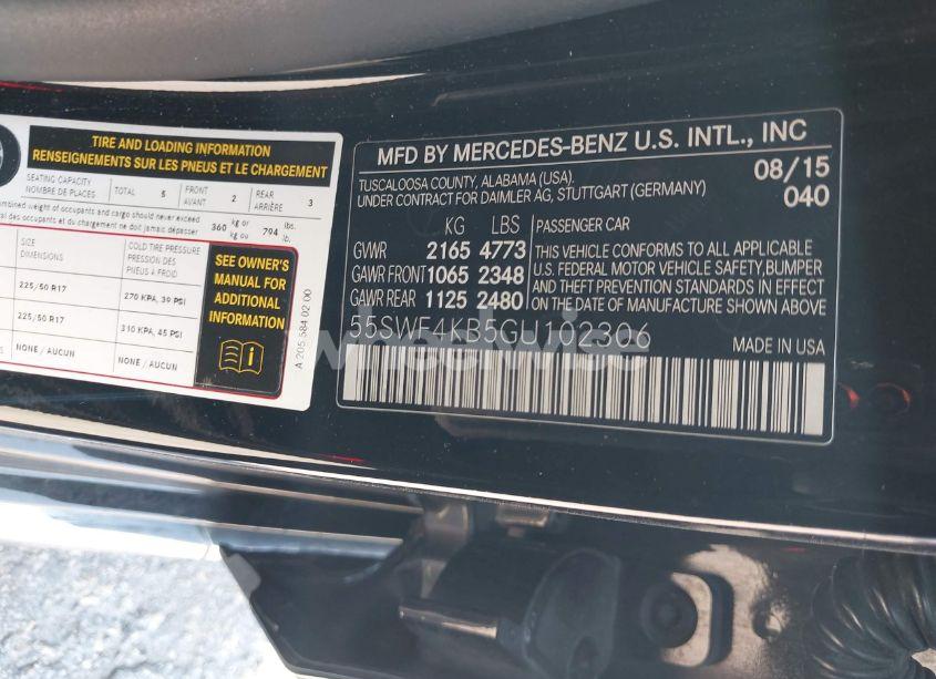 Photo 9 of 2016 Mercedes-benz C 300 4MATIC/LUXURY 4MATIC/SPORT 4MATIC (VIN 55SWF4KB5GU102306)