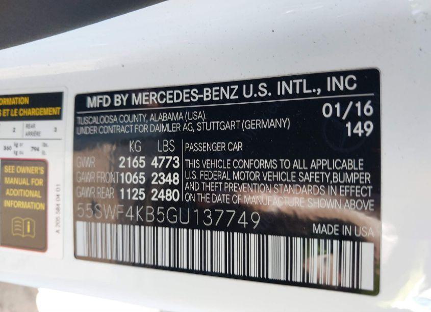 Photo 9 of 2016 Mercedes-benz C 300 4MATIC/LUXURY 4MATIC/SPORT 4MATIC (VIN 55SWF4KB5GU137749)