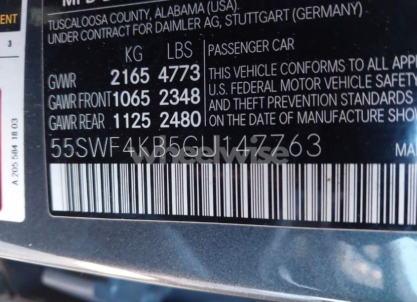 Photo 9 of 2016 Mercedes-benz C 300 4MATIC/LUXURY 4MATIC/SPORT 4MATIC (VIN 55SWF4KB5GU147763)