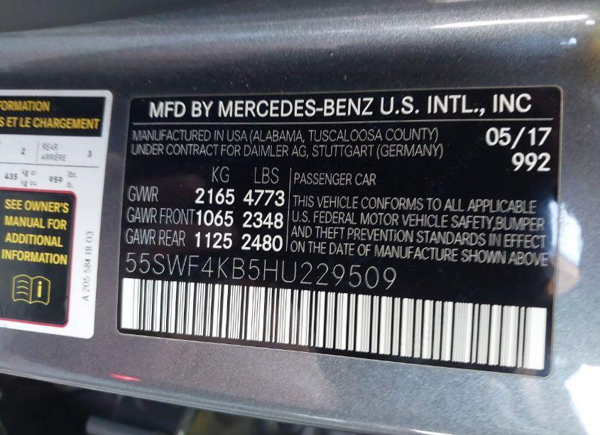 Photo 9 of 2017 Mercedes-benz C 300 4MATIC/LUXURY 4MATIC/SPORT 4MATIC (VIN 55SWF4KB5HU229509)