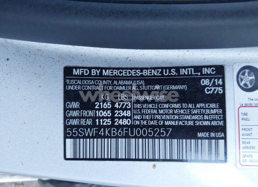 Photo 9 of 2015 Mercedes-benz C 300 4MATIC/LUXURY 4MATIC/SPORT 4MATIC (VIN 55SWF4KB6FU005257)