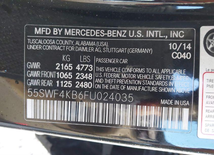 Photo 9 of 2015 Mercedes-benz C 300 4MATIC/LUXURY 4MATIC/SPORT 4MATIC (VIN 55SWF4KB6FU024035)