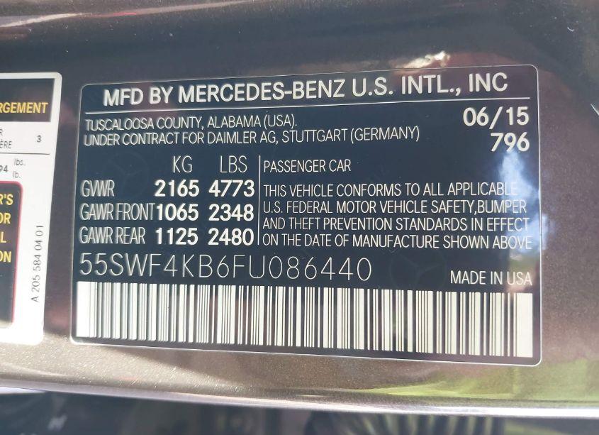 Photo 9 of 2015 Mercedes-benz C 300 4MATIC/LUXURY 4MATIC/SPORT 4MATIC (VIN 55SWF4KB6FU086440)