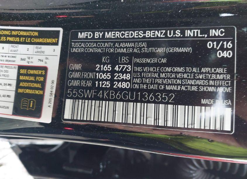 Photo 9 of 2016 Mercedes-benz C 300 4MATIC/LUXURY 4MATIC/SPORT 4MATIC (VIN 55SWF4KB6GU136352)