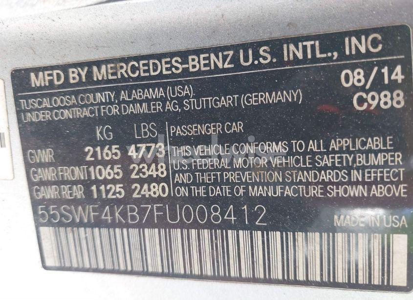 Photo 9 of 2015 Mercedes-benz C 300 4MATIC/LUXURY 4MATIC/SPORT 4MATIC (VIN 55SWF4KB7FU008412)