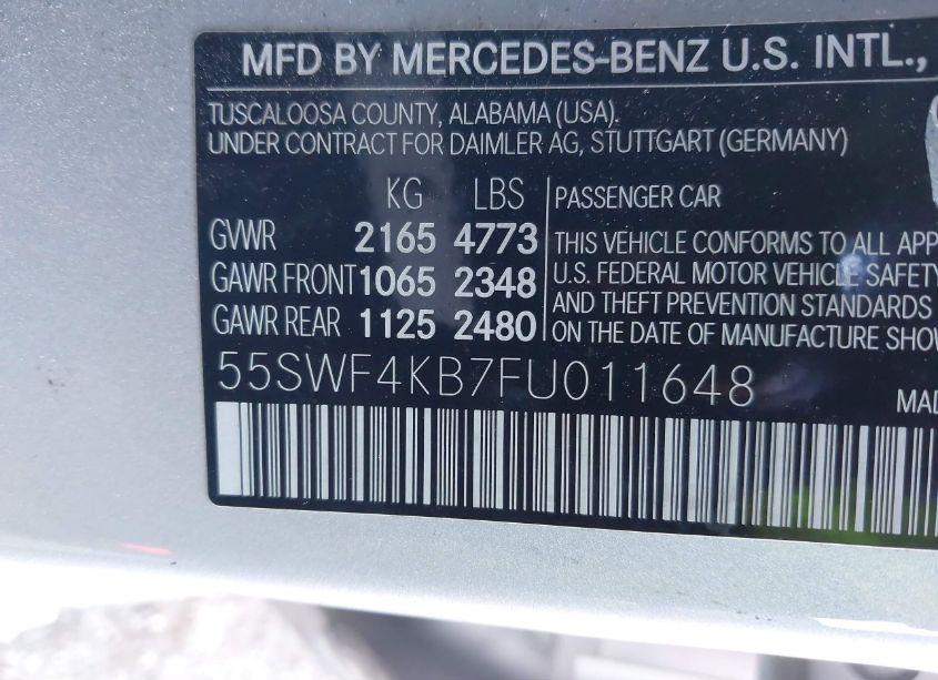 Photo 9 of 2015 Mercedes-benz C 300 4MATIC/LUXURY 4MATIC/SPORT 4MATIC (VIN 55SWF4KB7FU011648)