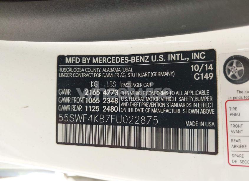 Photo 9 of 2015 Mercedes-benz C 300 4MATIC/LUXURY 4MATIC/SPORT 4MATIC (VIN 55SWF4KB7FU022875)