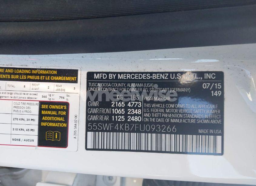 Photo 9 of 2015 Mercedes-benz C 300 4MATIC/LUXURY 4MATIC/SPORT 4MATIC (VIN 55SWF4KB7FU093266)