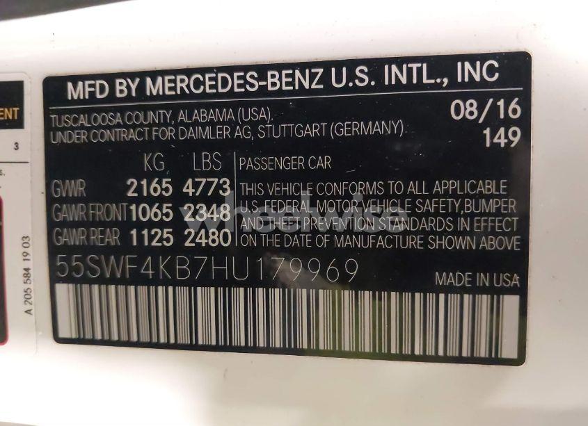 Photo 9 of 2017 Mercedes-benz C 300 4MATIC/LUXURY 4MATIC/SPORT 4MATIC (VIN 55SWF4KB7HU179969)