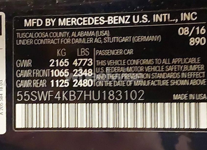 Photo 9 of 2017 Mercedes-benz C 300 4MATIC/LUXURY 4MATIC/SPORT 4MATIC (VIN 55SWF4KB7HU183102)