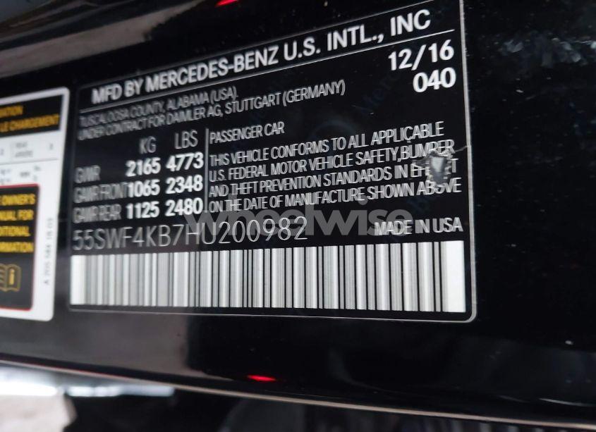 Photo 9 of 2017 Mercedes-benz C 300 4MATIC/LUXURY 4MATIC/SPORT 4MATIC (VIN 55SWF4KB7HU200982)