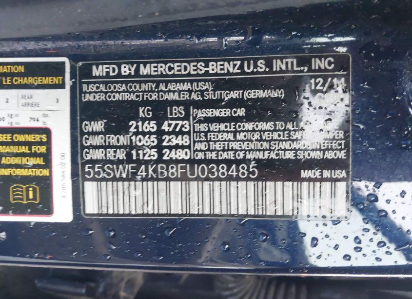 Photo 9 of 2015 Mercedes-benz C 300 4MATIC/LUXURY 4MATIC/SPORT 4MATIC (VIN 55SWF4KB8FU038485)