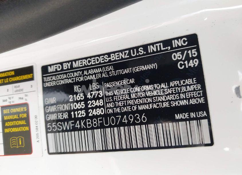 Photo 9 of 2015 Mercedes-benz C 300 4MATIC/LUXURY 4MATIC/SPORT 4MATIC (VIN 55SWF4KB8FU074936)