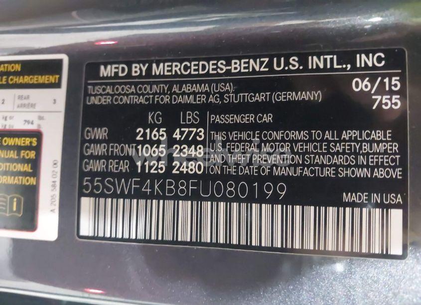 Photo 9 of 2015 Mercedes-benz C 300 4MATIC/LUXURY 4MATIC/SPORT 4MATIC (VIN 55SWF4KB8FU080199)