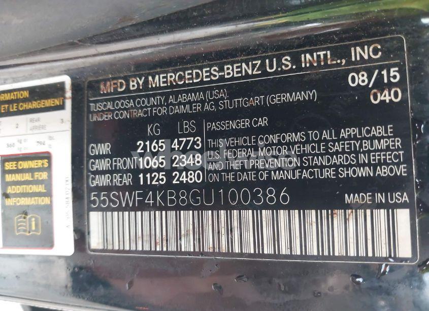 Photo 9 of 2016 Mercedes-benz C 300 4MATIC/LUXURY 4MATIC/SPORT 4MATIC (VIN 55SWF4KB8GU100386)