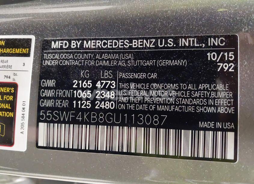 Photo 9 of 2016 Mercedes-benz C 300 4MATIC/LUXURY 4MATIC/SPORT 4MATIC (VIN 55SWF4KB8GU113087)