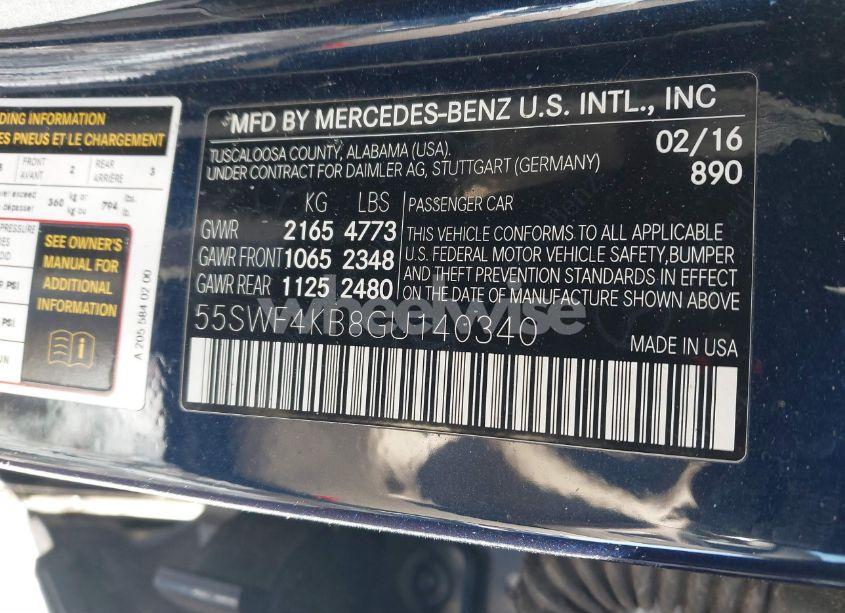 Photo 9 of 2016 Mercedes-benz C 300 4MATIC/LUXURY 4MATIC/SPORT 4MATIC (VIN 55SWF4KB8GU140340)